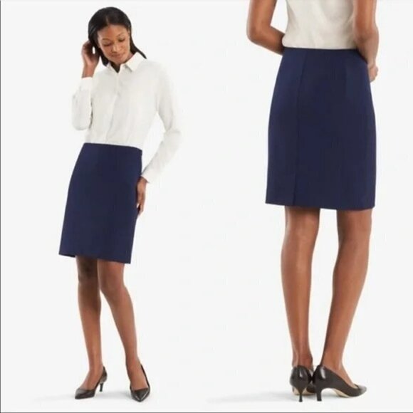 MM LaFleur The Noho Skirt in Galaxy Blue - Picture 1 of 10
